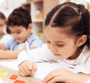 child writing