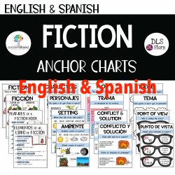 English & Spanish Fiction and Story Elements Anchor charts