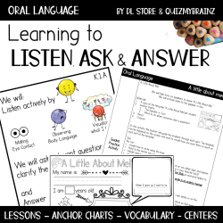 Building Oral Vocabulary & Developing Listening & Speaking Skills