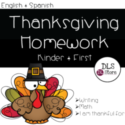 English and Spanish Thanksgiving / Fall Homework