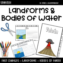 Spanish Landforms Bodies of water & Fast Earth Changes Interactive Unit