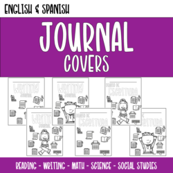 English & Spanish Journal Covers for all subjects