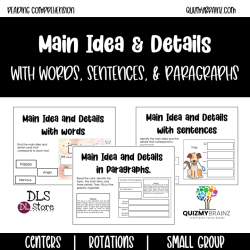 Main Idea & Details Centers - 3 Levels of Differentiation (in English)